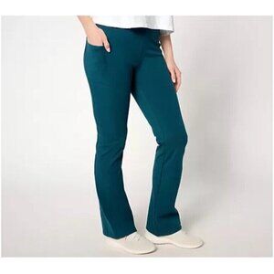 Denim Co Active Duo Stretch Lightly Boot Pants With Pockets Size S Fall Teal
